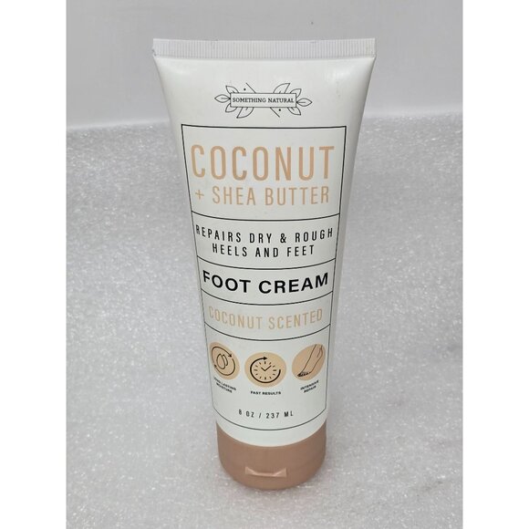Something Natural Coconut & Shea Butter Foot Cream 8 Oz / 237 Ml Coconut Scented - Picture 1 of 2
